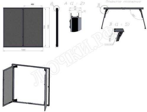 Люк под плитку Нажимной Секрет-Лайт 550*650 Люк под плитку Нажимной Секрет-Лайт 550*650