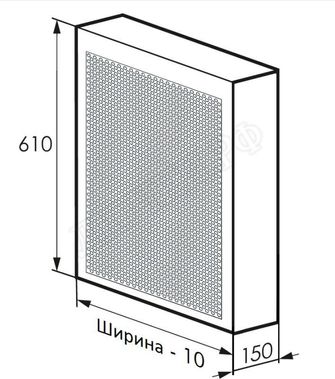 Радиаторный экран С перфорацией Кружок Металлический верх 390*610 Радиаторный экран С перфорацией Кружок Металлический верх 390*610